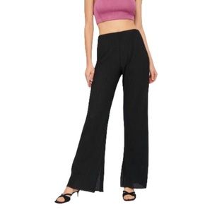 Black Pleated Rustic Evening Trouser